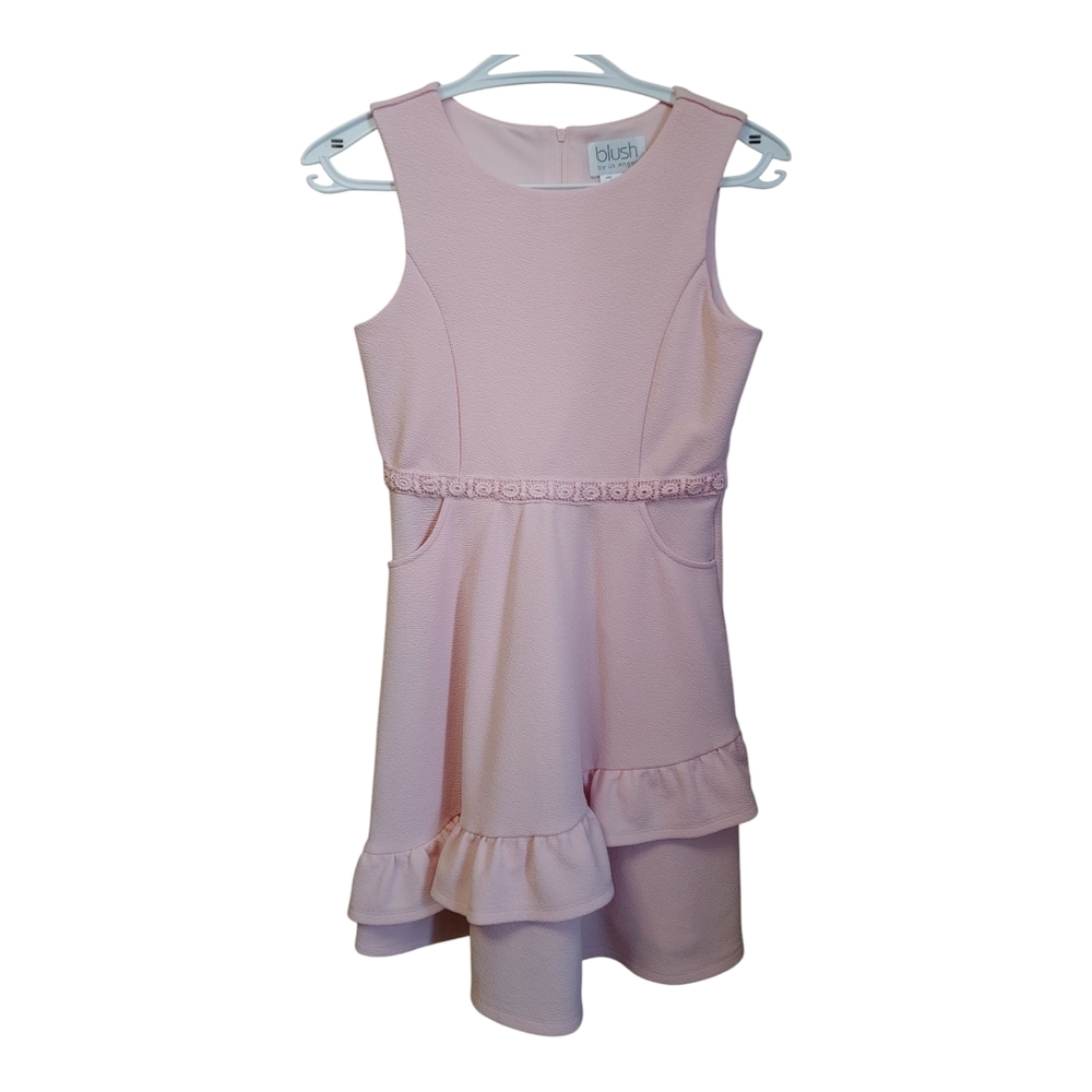 Blush by Us Angels Pink Asymmetrical Ruffled Formal Wear Dress